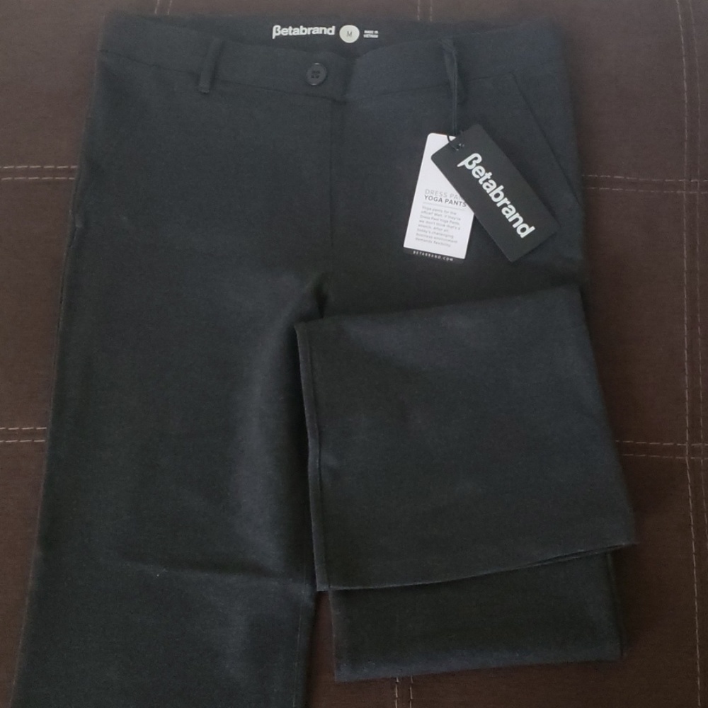 Grey Betabrand Yoga Dress Pant Medium boot cut